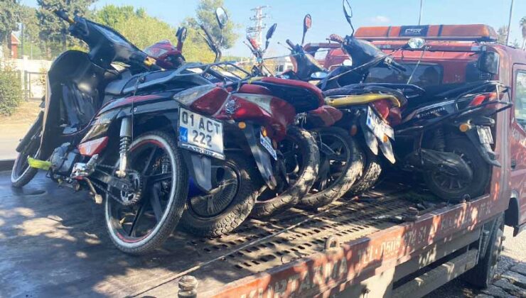 Adana’da denetimlerde 39 motosiklet trafikten men edildi