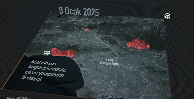 ABD’nin Los Angeles Kentinde Çıkan Yangınların İlerleyişi Sürüyor