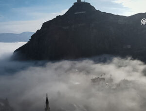 Şebinkarahisar’da Sis Bulutu Havadan Görüntülendi