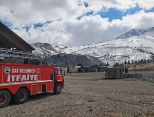 Davraz Kayak Merkezi’ne 1 itfaiye aracı görevlendirildi