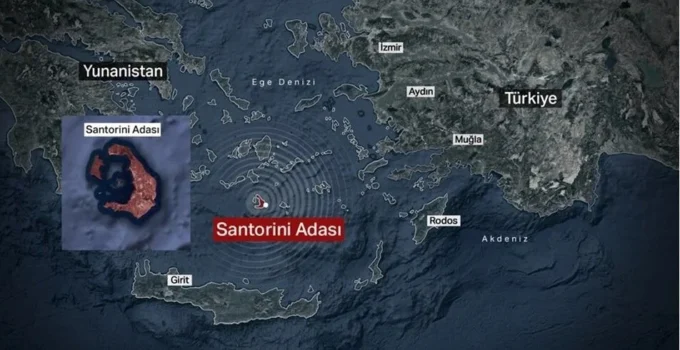 Depremlerle Sarsılan Santorini Adası
