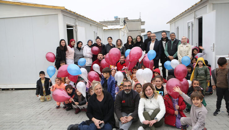 Hatay’da konteyner kentteki anaokuluna eğitim desteği