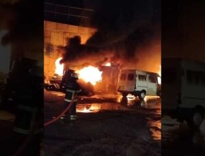 Hatay İskenderun’da Oto Lastikçide Çıkan Yangın Söndürüldü