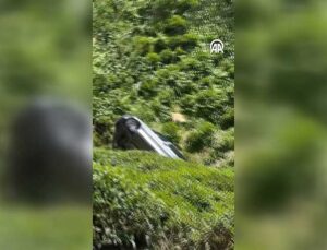 Rize’de Hafif Ticari Araç Çay Bahçesine Devrildi: 2 Yaralı