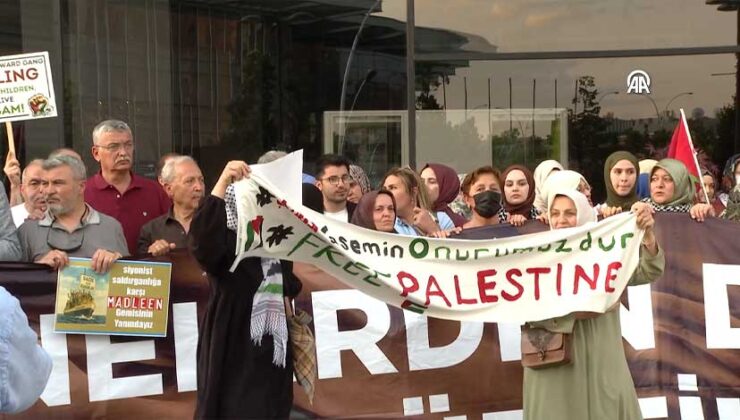 İsrail’in Gazze’ye Yardım Götüren “Madleen” Gemisine Saldırısı Ankara’da Protesto Edildi