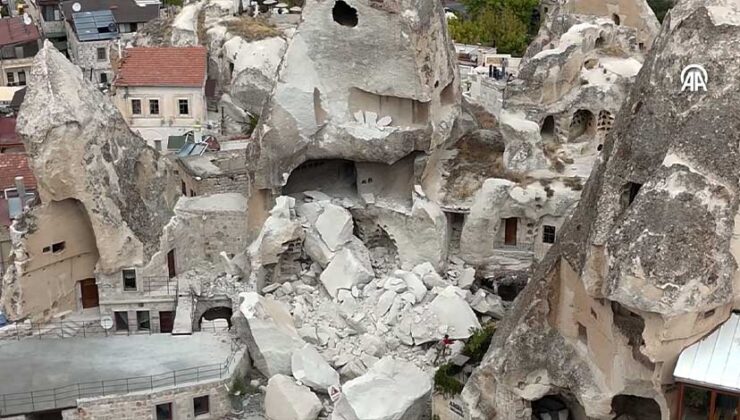 Nevşehir Göreme’de Peribacasında Çökme Meydana Geldi