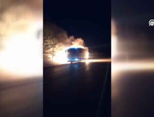 Karabük’te Yolcu Otobüsü Seyir Halindeyken Alev Aldı: Facia Ucuz Atlatıldı