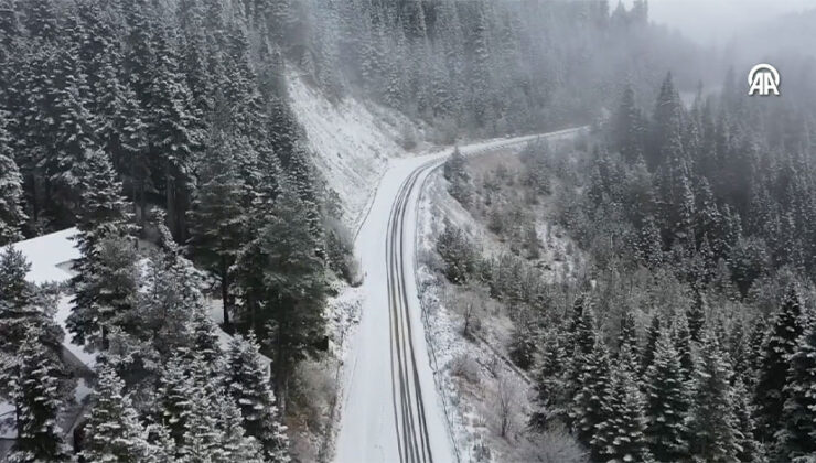 Ilgaz Dağı’nda Kar ve Sis: Beyaz Örtü Havadan Görüntülendi