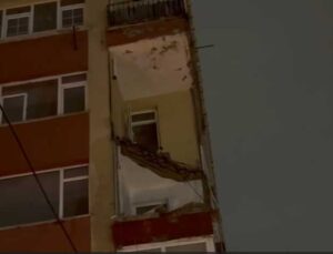 Bahçelievler’de 6 katlı binanın iki balkonunda çökme