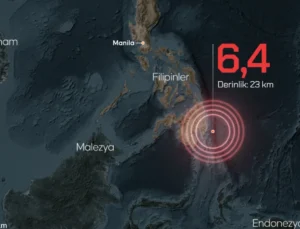 Filipinler açıklarında 6,4 büyüklüğünde deprem meydana geldi.