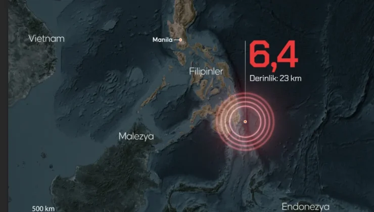 Filipinler açıklarında 6,4 büyüklüğünde deprem meydana geldi.