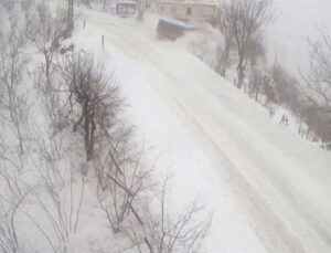 Ordu’da kamyonun şarampole devrildiği kaza kamerada