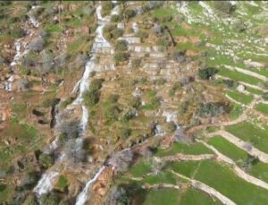 Emrud Travertenleri Dronla Görüntülendi