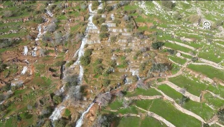 Emrud Travertenleri Dronla Görüntülendi